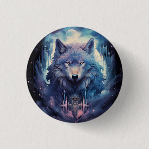 Mystieke Maanwolf Beschermer Ronde Button 3,2 Cm