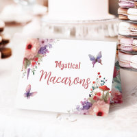 Mystieke Macarons Verjaardag Buffet Label Kaart