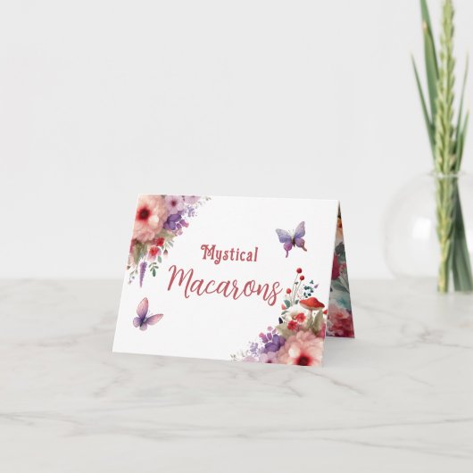 Mystieke Macarons Verjaardag Buffet Label Kaart (Voorkant)