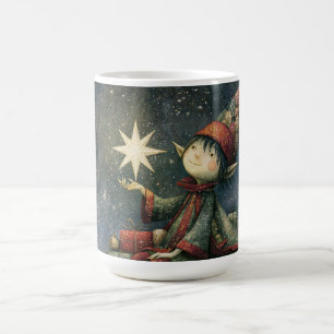 Mystieke Magische Elf met een Heldere Ster Koffiemok