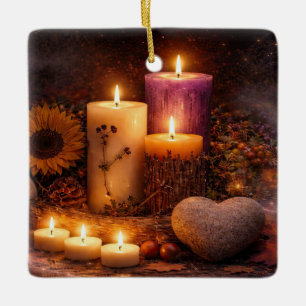 Mystieke Magische Herfstkaarsen Keramisch Ornament