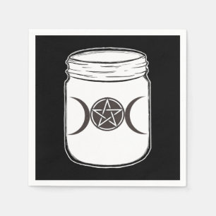 Mystieke Magische Manen Mason Jar Halloweenfeest Servet