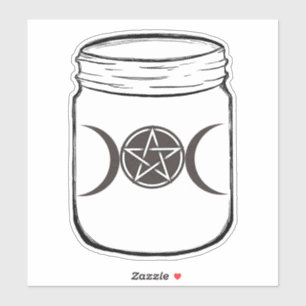 Mystieke Magische Manen Metson Pot Halloween Feest Sticker