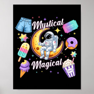 Mystieke Magische Retro Esthetische Ruimte Mannen Poster