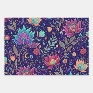 Mystieke Middennacht Tuin Lotus en Maan Inpakpapier Vel