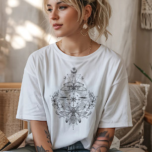 Mystieke Mot & Heilige Geometrie Grafisch T-shirt