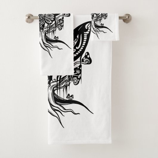 Mystieke Moth & Crescent Moon Badhanddoek Set Bad Handdoek (Insitu)