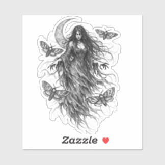 Mystieke Nacht Heks & Luna Moth Donkere Folklore V Sticker