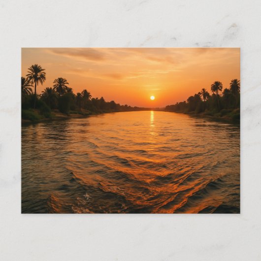 Mystieke Nijl River Sunset Egyptisch Briefkaart (Voorkant)