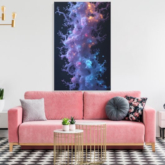 Mystieke organische structuur 3D-weergave Canvas Afdruk (Insitu (Woonkamer))