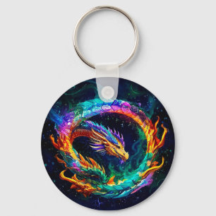 Mystieke Ouroboros Draak Oneindigheid Kunst Symboo Sleutelhanger