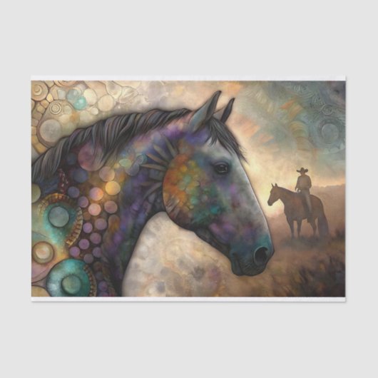 Mystieke Paard Decoupage Tissuepapier (Voorkant)