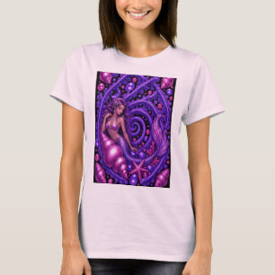 Mystieke Paarse Meermin Fantasie Kunst Magische T-shirt