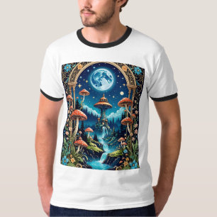 Mystieke paddenstoel Waterval Forest T-shirt