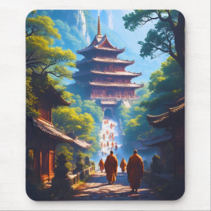 Mystieke Pagode Pad bij Zonsopgang Muismat