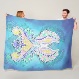 Mystieke pastelvlinder | Eetherische Boho-fantasie Fleece Deken