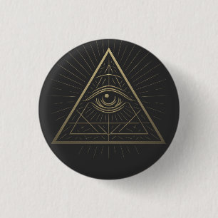 Mystieke Piramide - Het Oog van de Voorzienigheid  Ronde Button 3,2 Cm