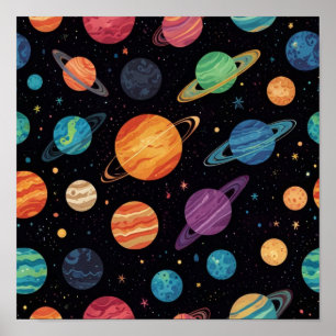 Mystieke planeet in de ruimte poster
