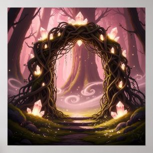 Mystieke Poort van het Betoverde Bos Licht Poster
