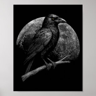 Mystieke Raaf Maan Donkere Folklore Hekserij Vikin Poster