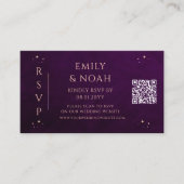 Mystieke Rainbow Deep Plum Budget QR Code RSVP Informatiekaartje (Voorkant)