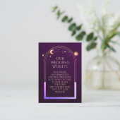 Mystieke Rainbow Plum Bruiloft Website RSVP QR Cod Informatiekaartje (Staand voorkant)