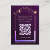 Mystieke Rainbow Plum Bruiloft Website RSVP QR Cod Informatiekaartje (Achterkant)