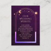 Mystieke Rainbow Plum Bruiloft Website RSVP QR Cod Informatiekaartje (Voorkant)