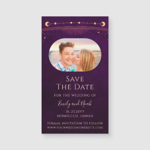 Mystieke Rainbow Plum Sun Moon Star Save The Date