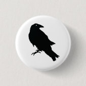 Mystieke Raven Button Pin: Omhels Elegantie en En (Voorkant)