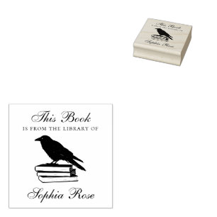Mystieke Raven Fantasy Book Rubberstempel