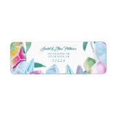 Mystieke Regenboog Gem & Leaf Return Address Label (Voorkant)