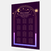 Mystieke regenboog pruim zon maan sterren bruiloft acryl bord (Hoek)