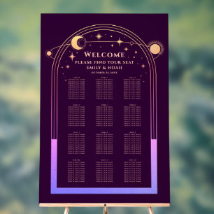 Mystieke regenboog pruim zon maan sterren bruiloft acryl bord