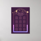 Mystieke regenboog pruim zon maan sterren bruiloft canvas afdruk (Voorkant)