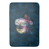 Mystieke Regenboog Uil en Volle Maan Celestial Badmat (Voorkant Verticaal)