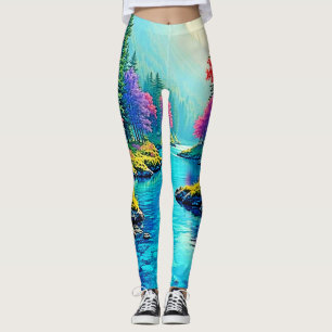 Mystieke Rivier Dromerig Bos Pad Ontwerp Leggings