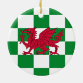 Mystieke Rode Keltische Draak Vlag van Wales Keramisch Ornament (Achterkant)