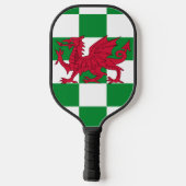 Mystieke Rode Keltische Draak Vlag van Wales Pickleball Paddle (Achterkant)