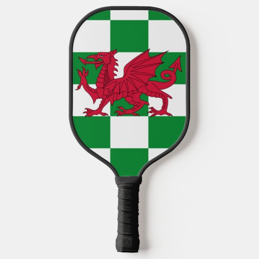 Mystieke Rode Keltische Draak Vlag van Wales Pickleball Paddle (Achterkant)