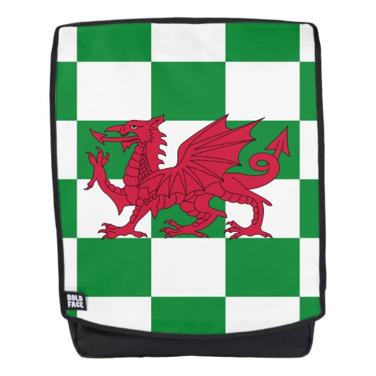 Mystieke Rode Keltische Draak Vlag van Wales Rugtassen (Voorkant)