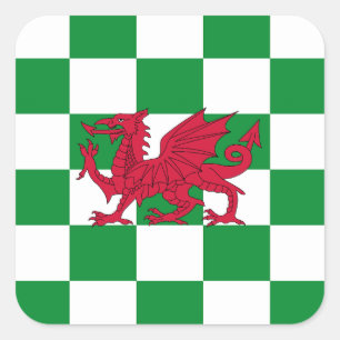 Mystieke Rode Keltische Draak Vlag van Wales Vierkante Sticker
