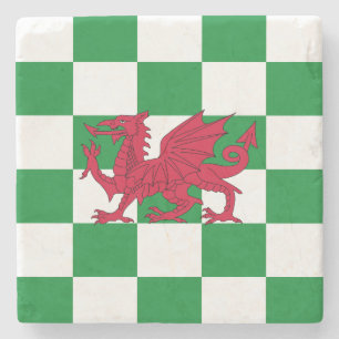 Mystieke Rode Keltische Drakenvlag van Wales Stenen Onderzetter