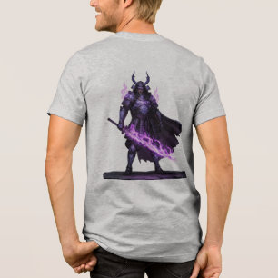 Mystieke Samurai Krijger T-shirt — Paarse Arcane F