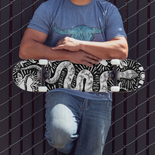 Mystieke Snake Maan Wit Skateboard (Buiten 3)