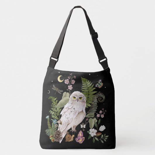 Mystieke Snowy Uil Canvas tas voor Natuur Liefhebb (Voorkant)