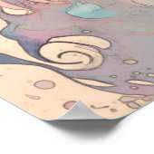 Mystieke stijl kat kunst poster (Hoek)