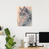 Mystieke stijl kat kunst poster (Thuiskantoor)