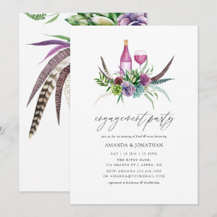 Mystieke Succulent Verlovingsfeest Wijnproeverij Kaart