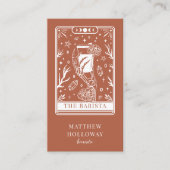 Mystieke Tarot Houtskool Terracotta Barista Visitekaartje (Voorkant)